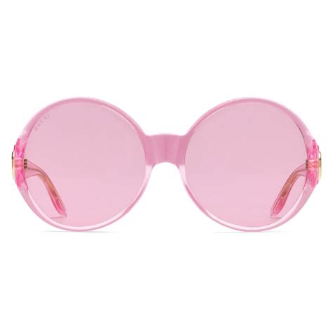 gucci pink clear glasses|gucci round pink sunglasses.